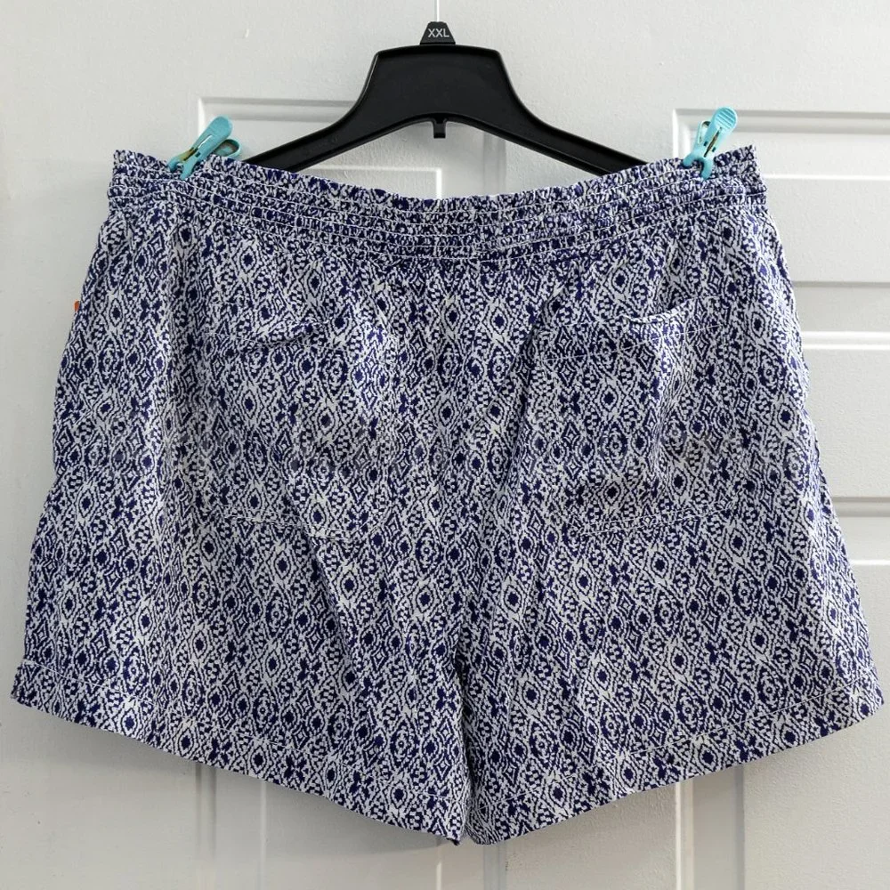 Briggs Ladies’ Linen‎ Blend Short BLUE PRINT